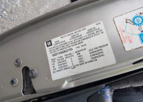 2002 Chevrolet S-10 Ls z USA, uszkodzony, nr VIN 1GCDT13W82K221769